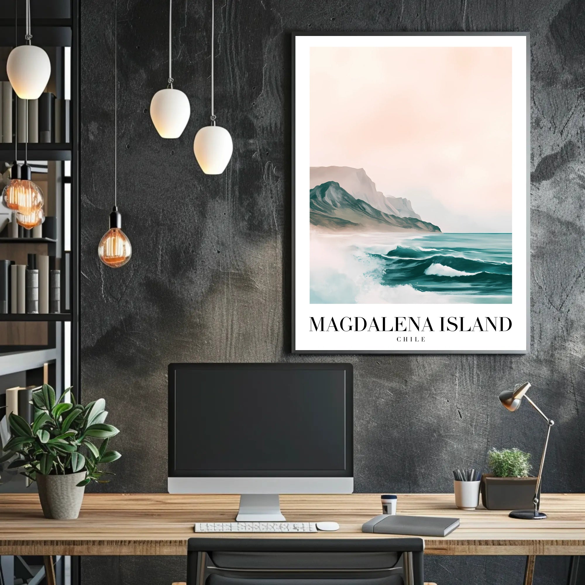 Magdalena Island Coastal Seascape Travel Poster PosterGoat