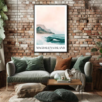 Magdalena Island Coastal Seascape Travel Poster PosterGoat
