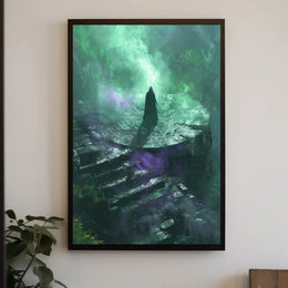Magic Realm Cloak Figure Fantasia Futuristic Sci-Fi Poster PosterGoat