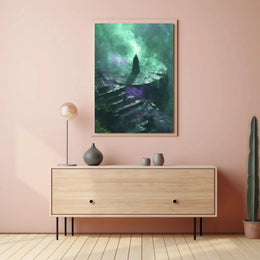Magic Realm Cloak Figure Fantasia Futuristic Sci-Fi Poster PosterGoat