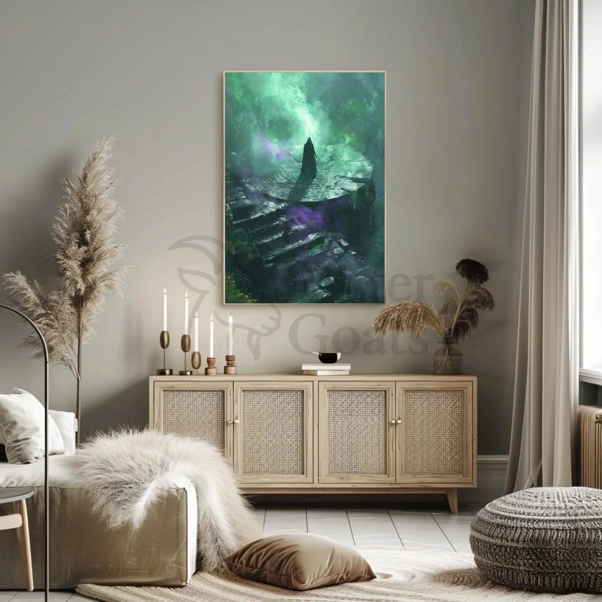 Magic Realm Cloak Figure Fantasia Futuristic Sci-Fi Poster PosterGoat