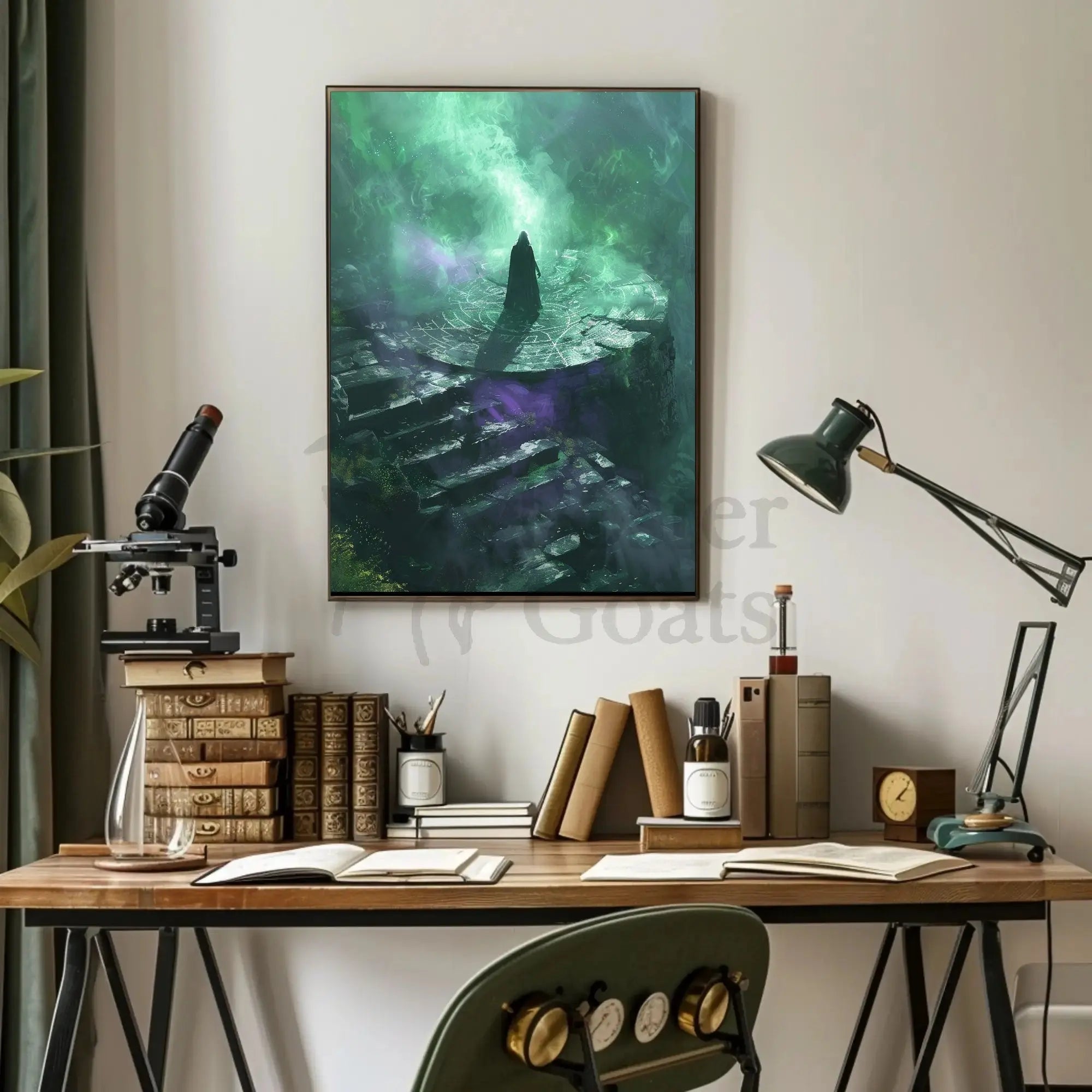Magic Realm Cloak Figure Fantasia Futuristic Sci-Fi Poster PosterGoat