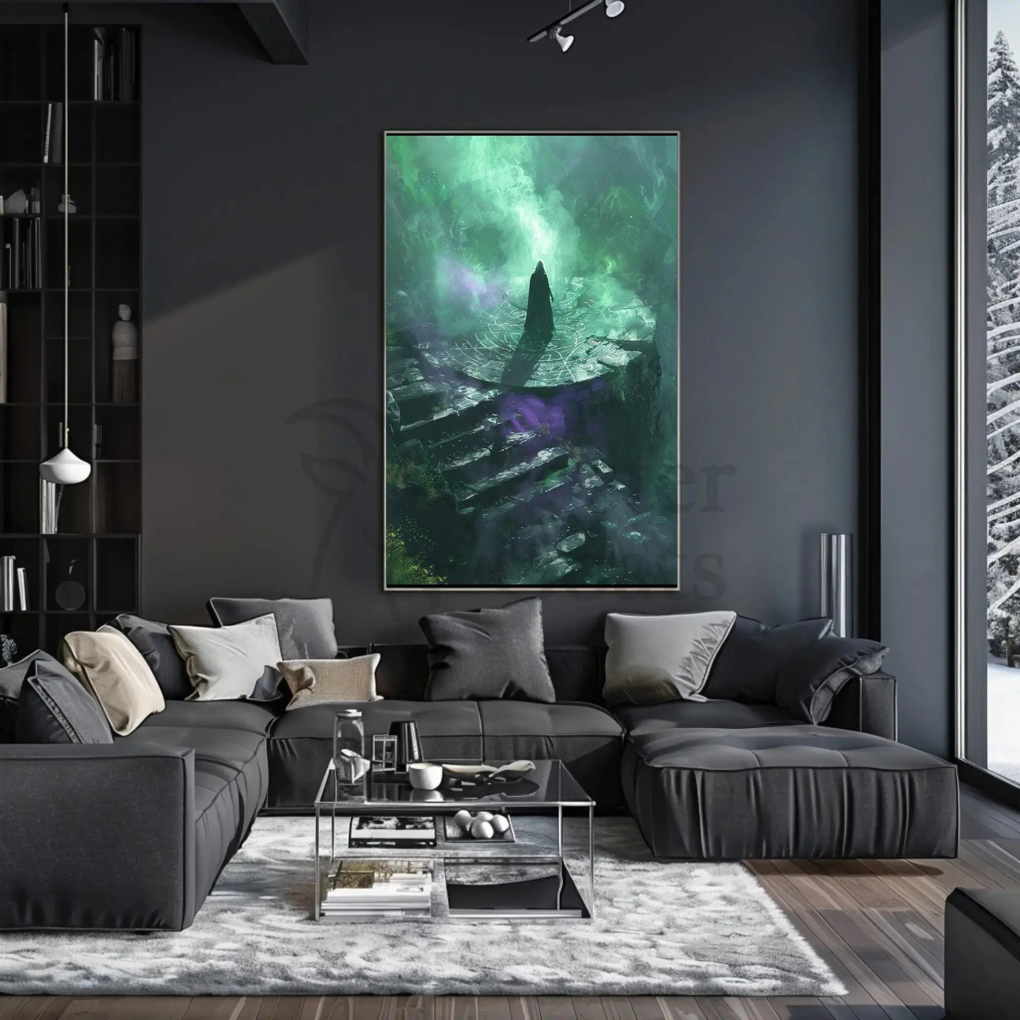 Magic Realm Cloak Figure Fantasia Futuristic Sci-Fi Poster PosterGoat