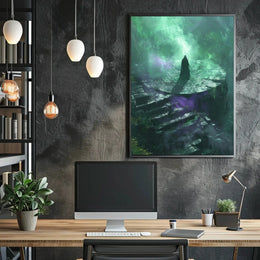 Magic Realm Cloak Figure Fantasia Futuristic Sci-Fi Poster PosterGoat