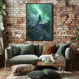 Magic Realm Cloak Figure Fantasia Futuristic Sci-Fi Poster PosterGoat