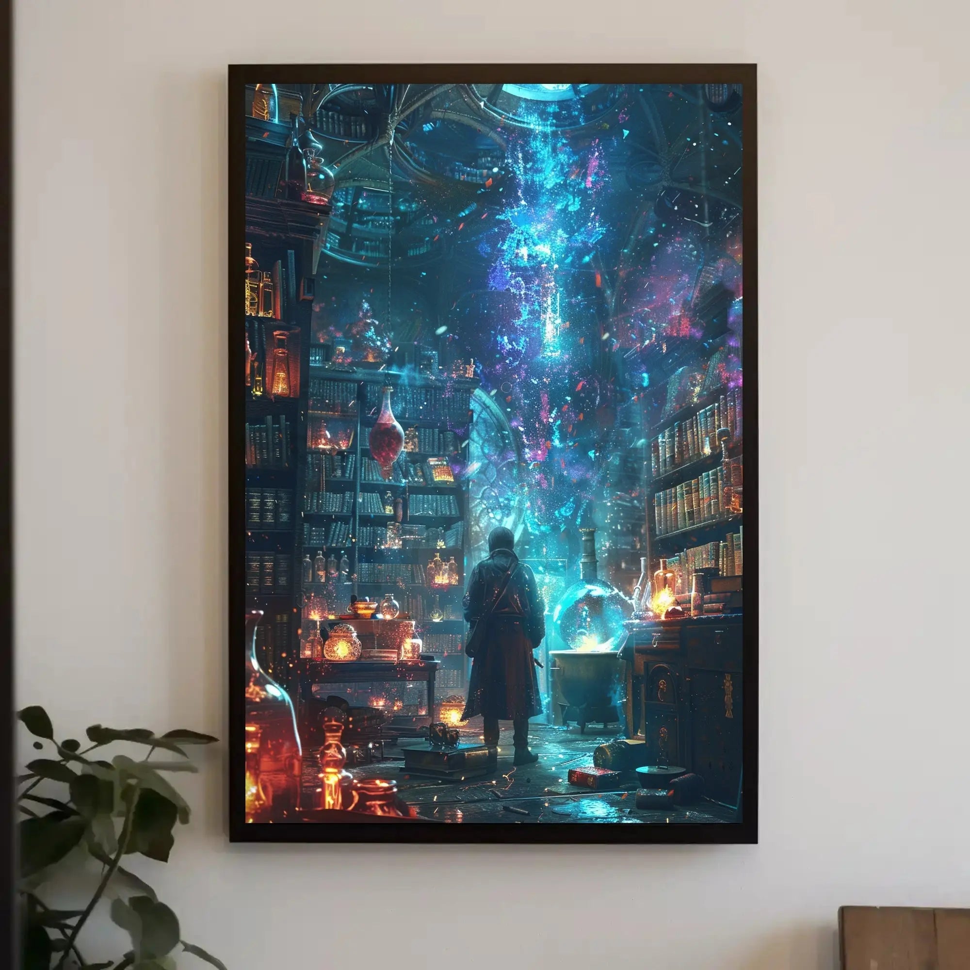 Magical Alchemist Library Fantasy Scene Poster PosterGoat