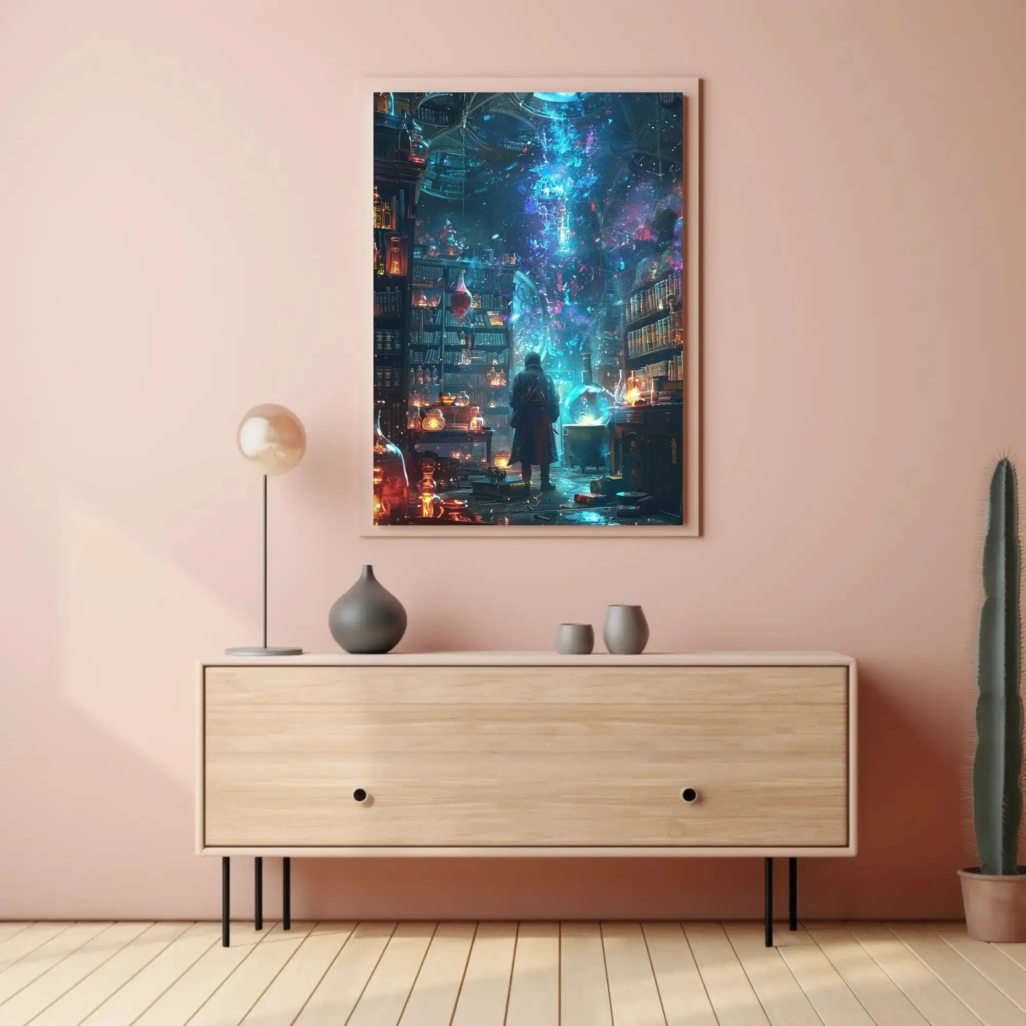 Magical Alchemist Library Fantasy Scene Poster PosterGoat