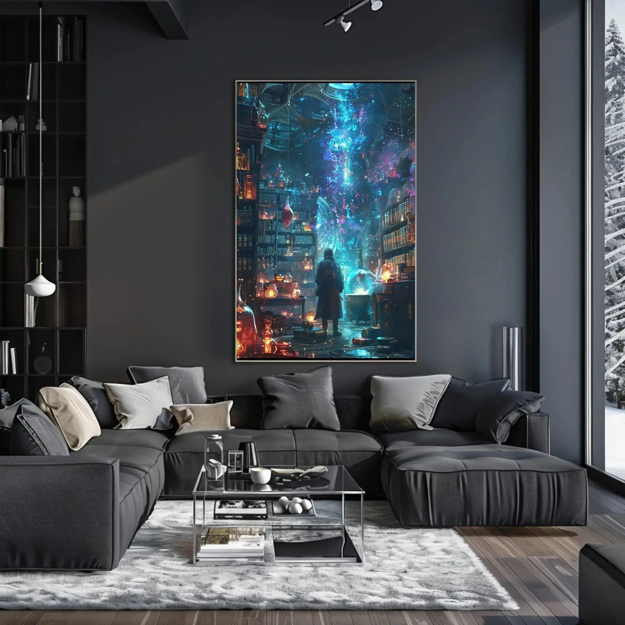 Magical Alchemist Library Fantasy Scene Poster PosterGoat