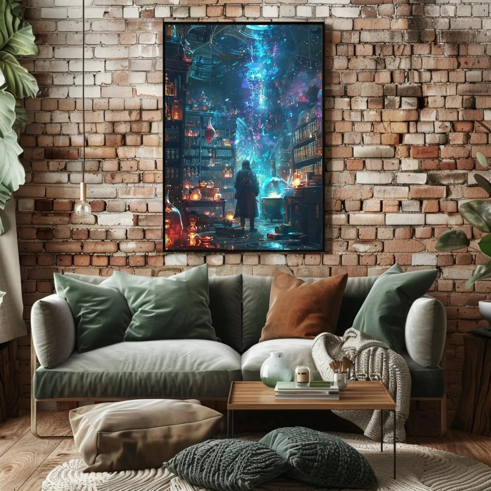 Magical Alchemist Library Fantasy Scene Poster PosterGoat