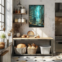 Magical Library Scene with Ethereal Mist Artistic Poster PosterGoat