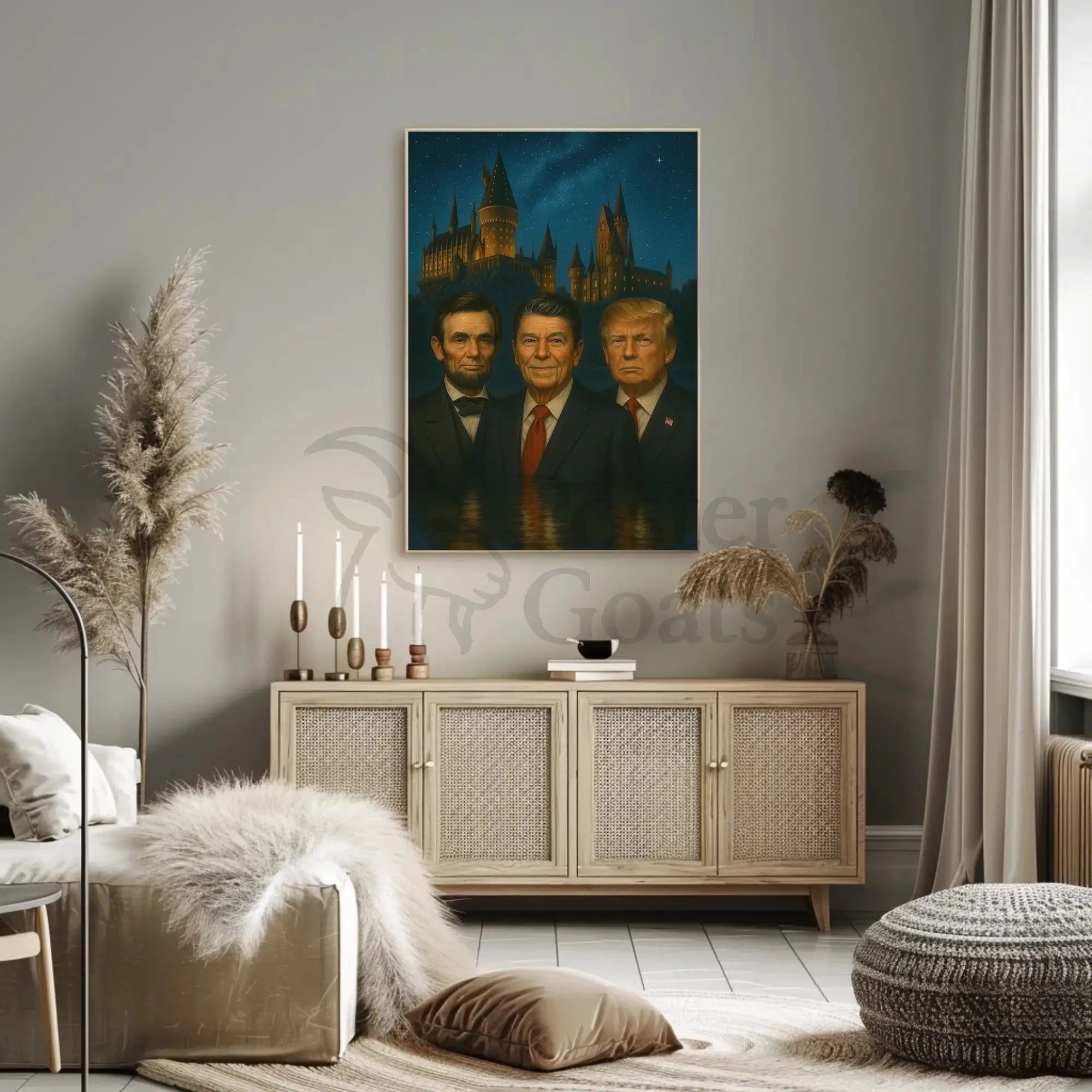 Magical Night at Hogwarts Inspired Historical Poster PosterGoat