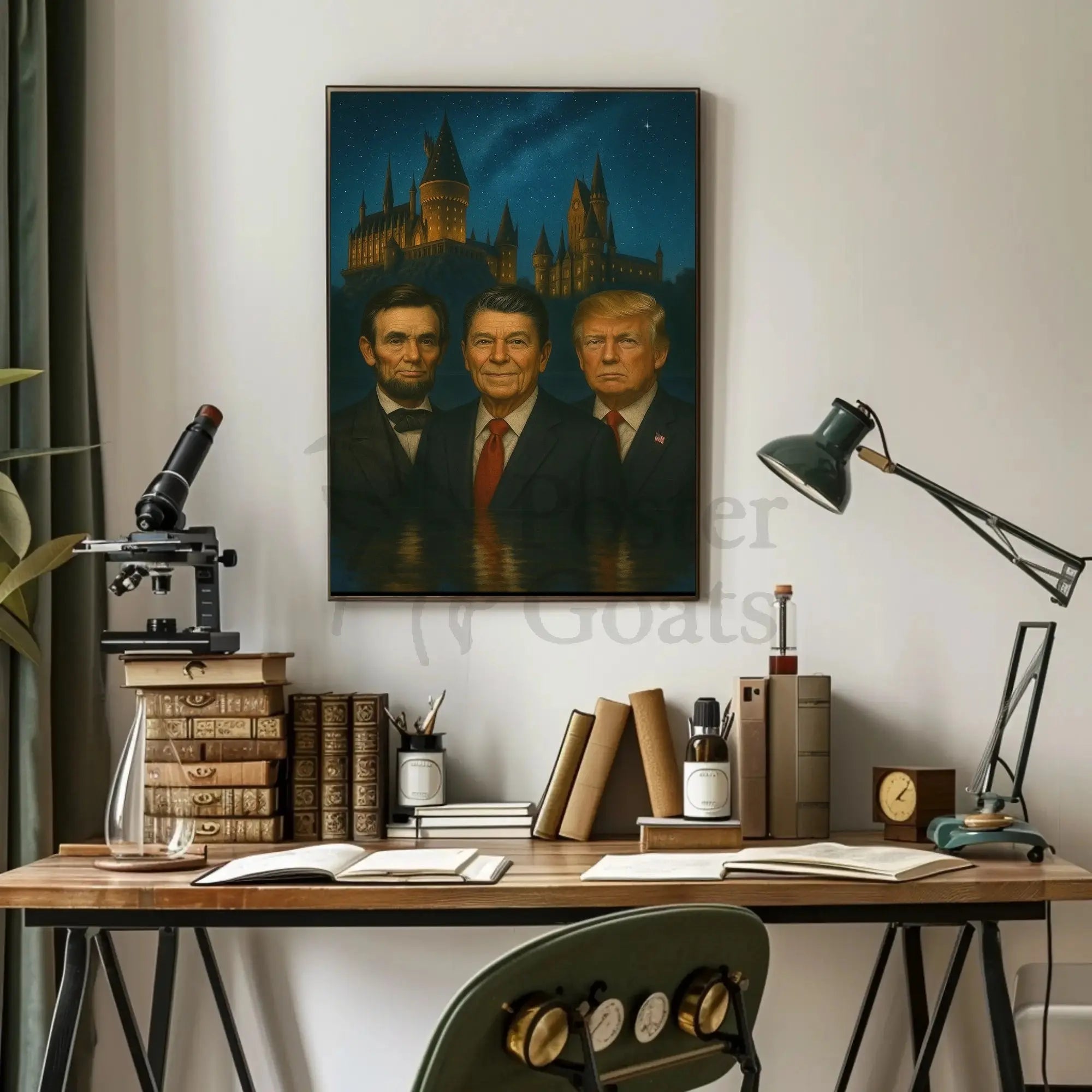 Magical Night at Hogwarts Inspired Historical Poster PosterGoat