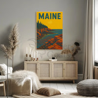 Maine Coastal Beauty Vintage Travel Poster PosterGoat