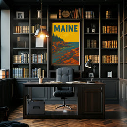 Maine Coastal Beauty Vintage Travel Poster PosterGoat