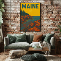 Maine Coastal Beauty Vintage Travel Poster PosterGoat