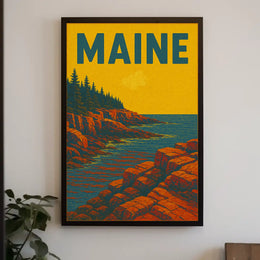 Maine Coastal Beauty Vintage Travel Poster PosterGoat