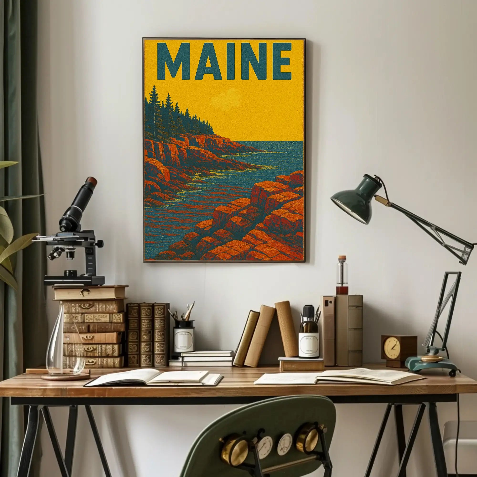 Maine Coastal Beauty Vintage Travel Poster PosterGoat