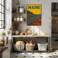 Maine Coastal Beauty Vintage Travel Poster PosterGoat