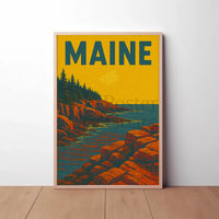 Maine Coastal Beauty Vintage Travel Poster PosterGoat