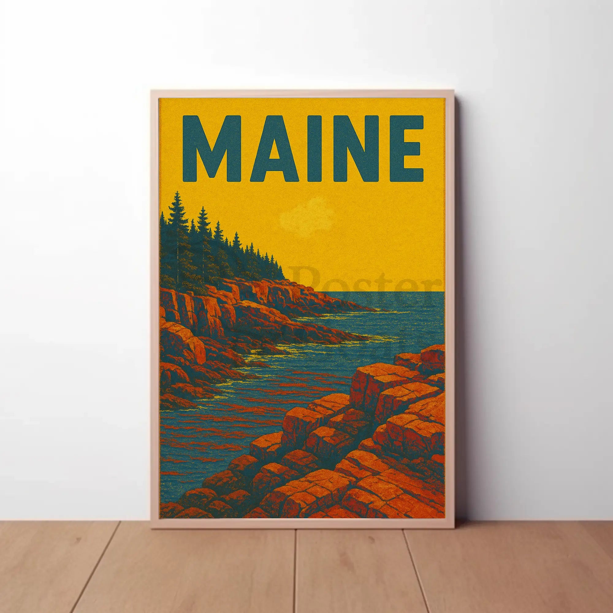 Maine Coastal Beauty Vintage Travel Poster PosterGoat
