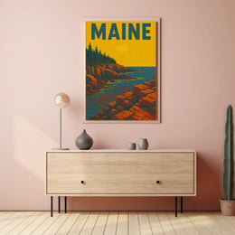 Maine Coastal Beauty Vintage Travel Poster PosterGoat