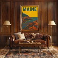Maine Coastal Beauty Vintage Travel Poster PosterGoat