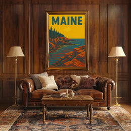 Maine Coastal Beauty Vintage Travel Poster PosterGoat
