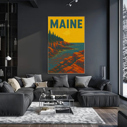 Maine Coastal Beauty Vintage Travel Poster PosterGoat