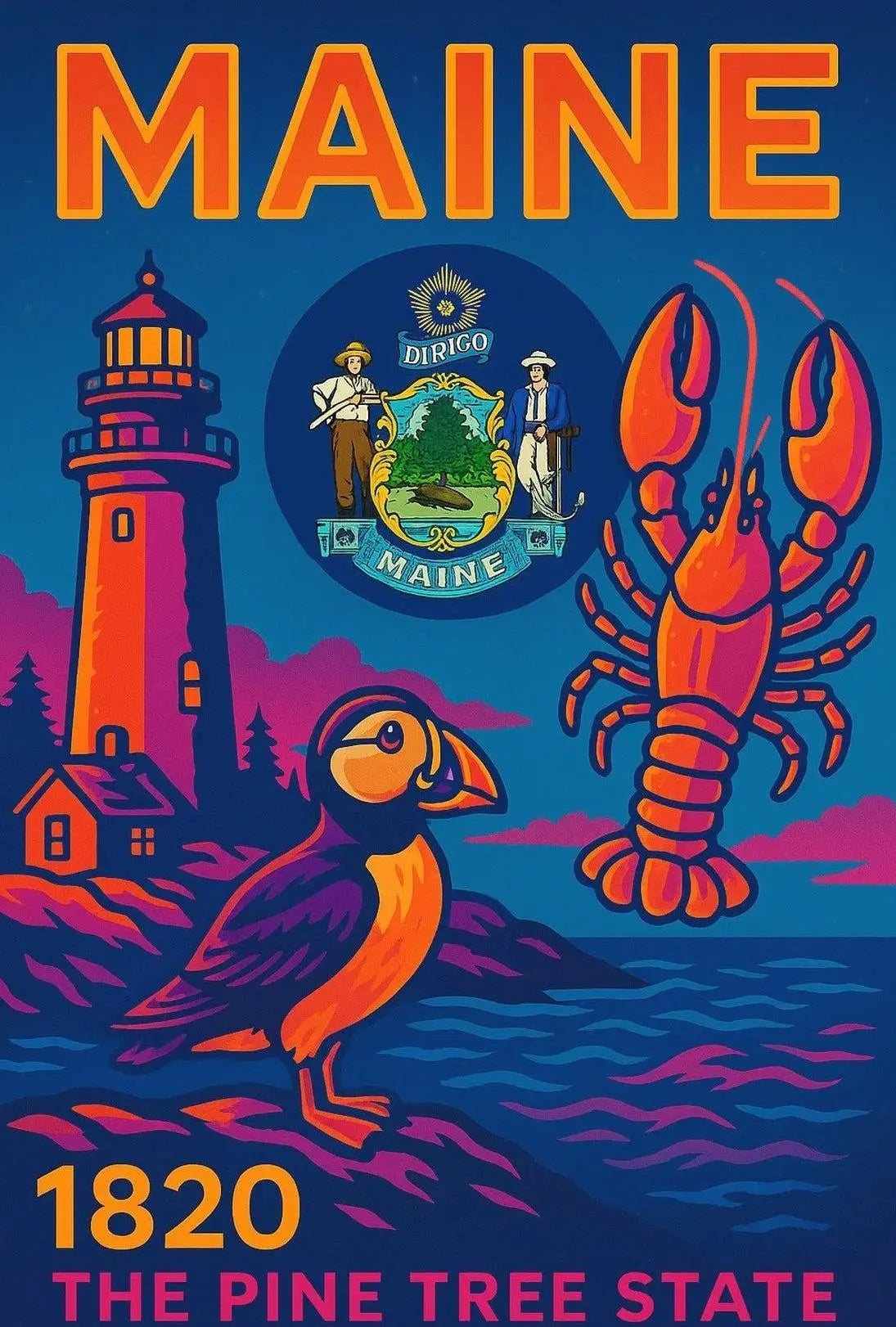 Maine Coastal Heritage Celebration Travel Poster PosterGoat