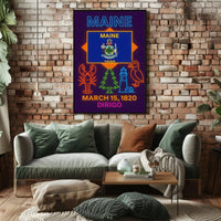 Maine Heritage Neon Tribute Poster - Cultural or Heritage Poster PosterGoat