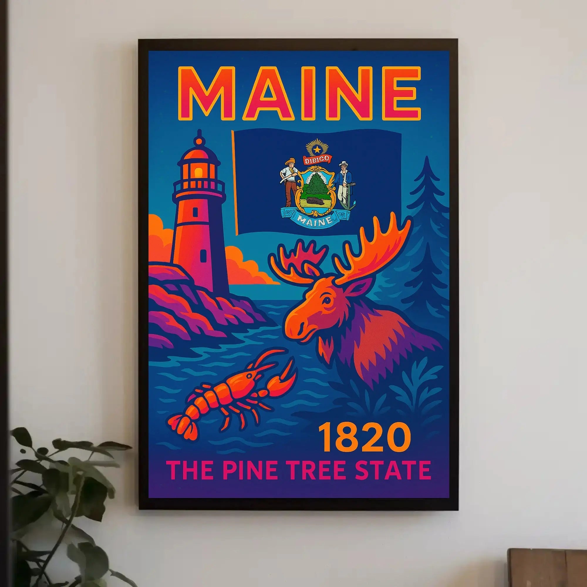 Maine The Pine Tree State Travel Poster PosterGoat