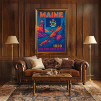 Maine The Pine Tree State Travel Poster PosterGoat