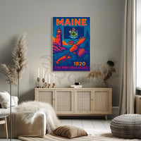 Maine The Pine Tree State Travel Poster PosterGoat