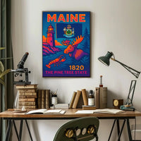 Maine The Pine Tree State Travel Poster PosterGoat