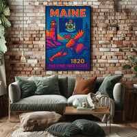Maine The Pine Tree State Travel Poster PosterGoat
