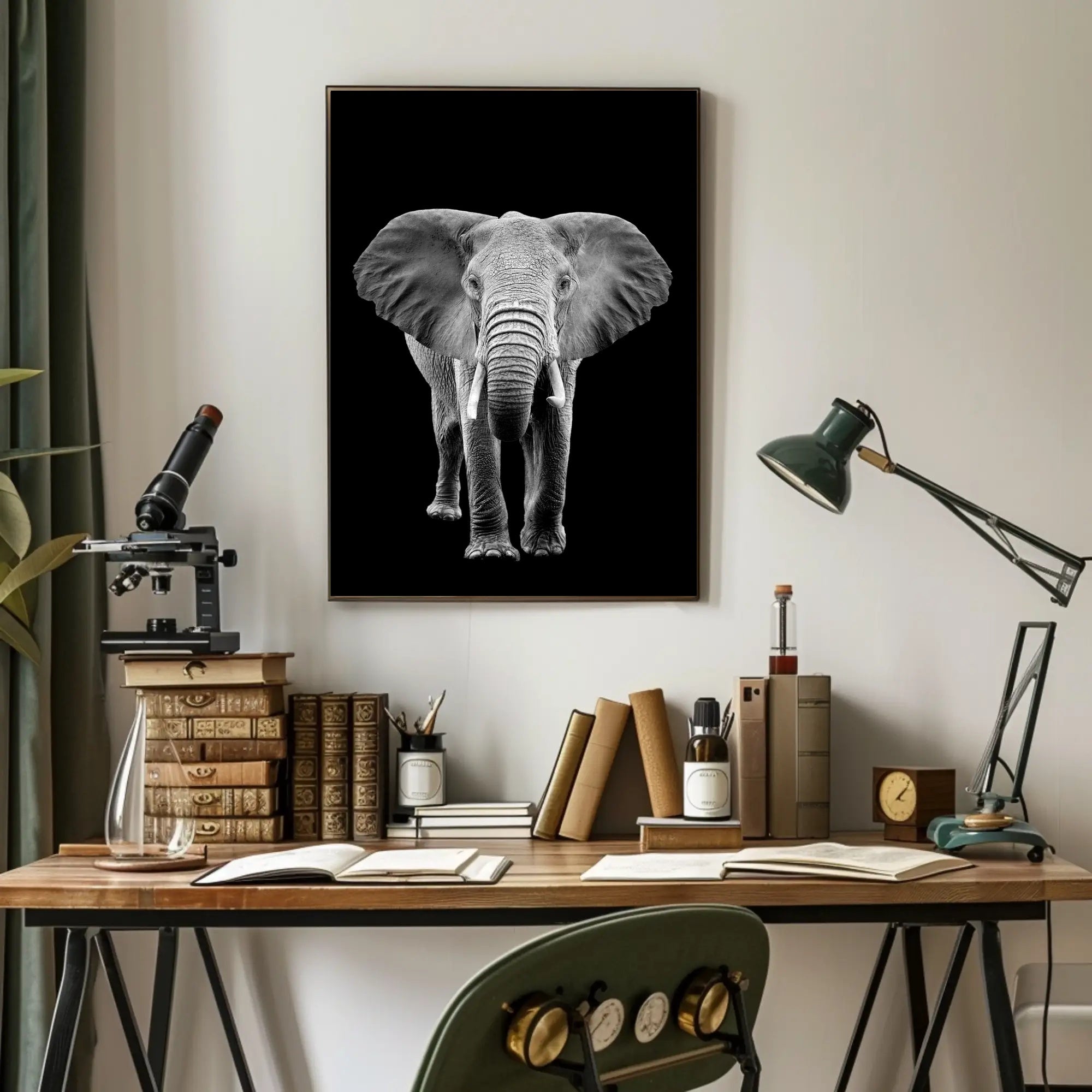 Majestic African Elephant Photorealistic Animal Poster PosterGoat
