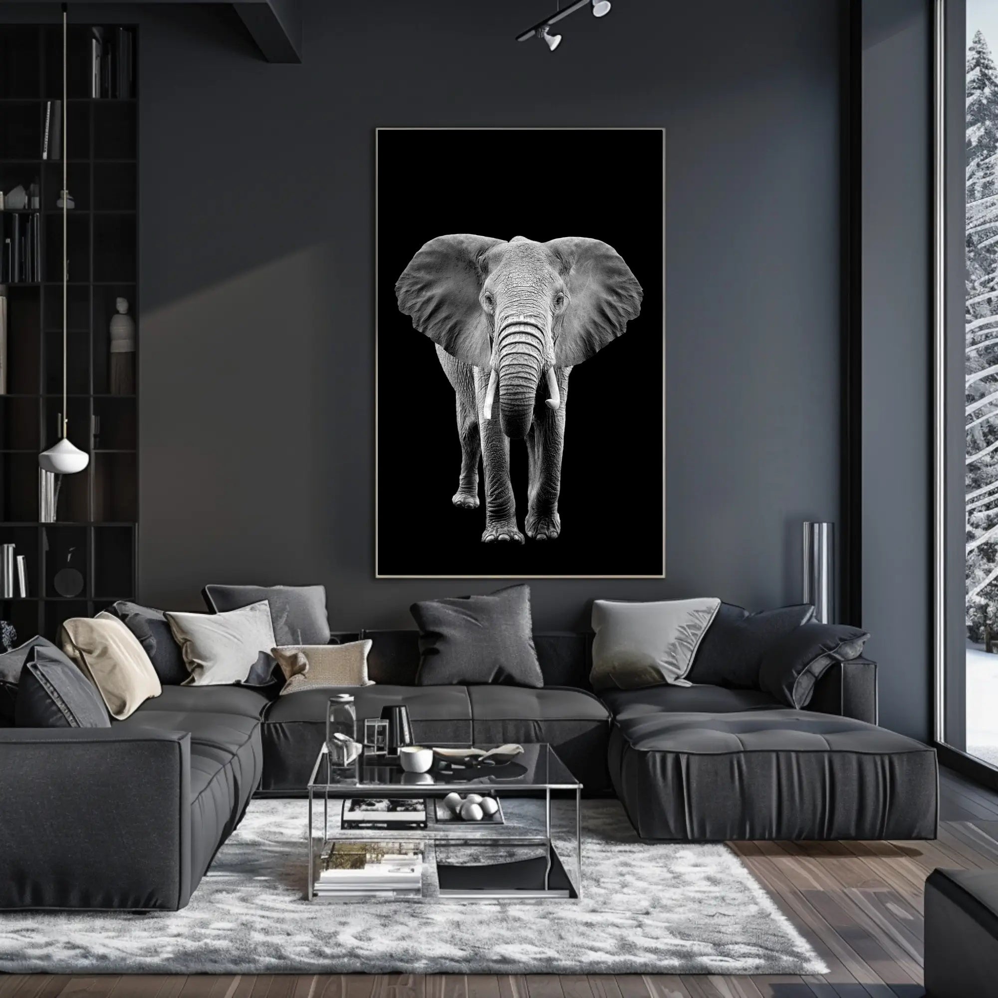 Majestic African Elephant Photorealistic Animal Poster PosterGoat