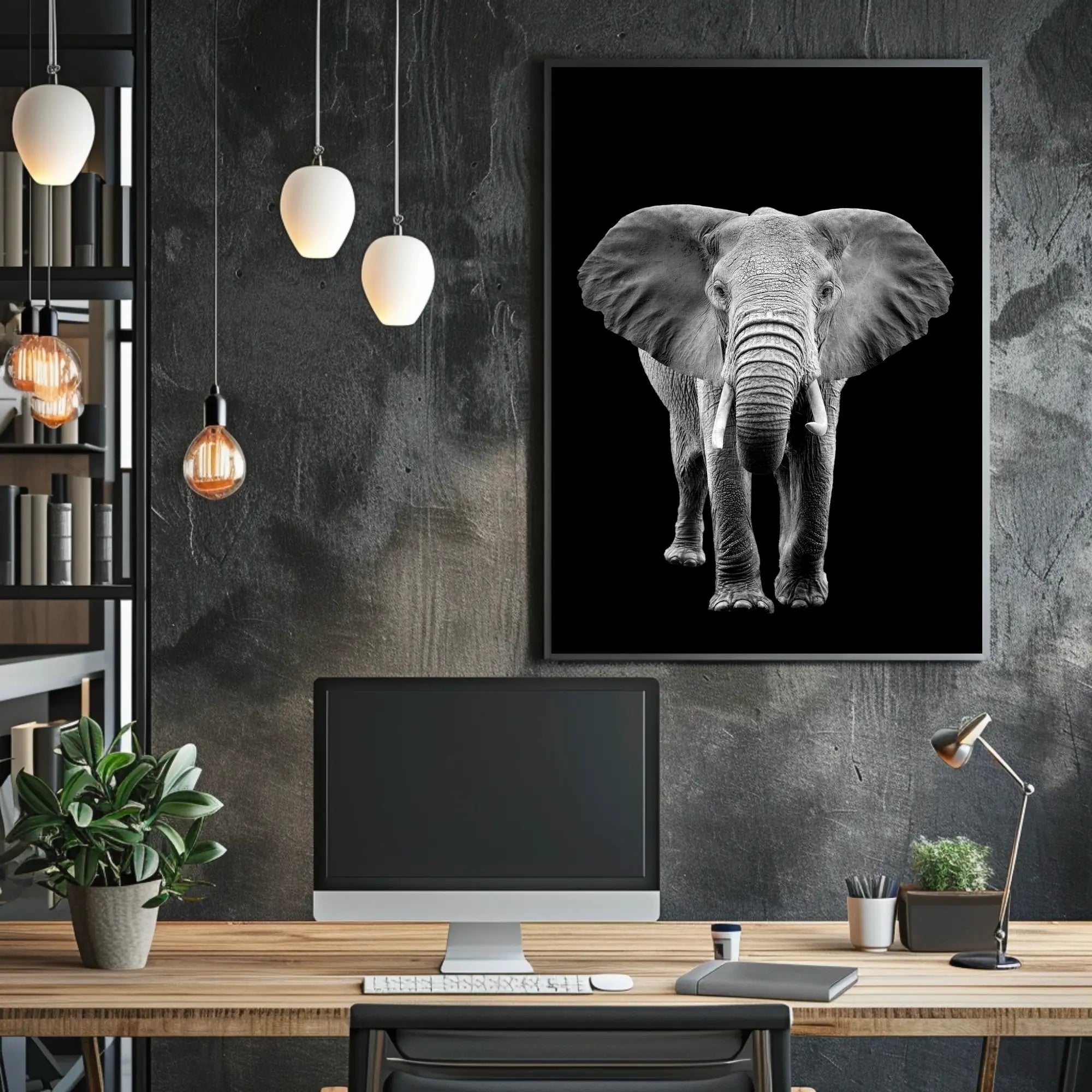 Majestic African Elephant Photorealistic Animal Poster PosterGoat