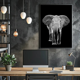 Majestic African Elephant Photorealistic Animal Poster PosterGoat