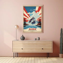 Majestic Alaska Adventure Vintage Travel Poster PosterGoat