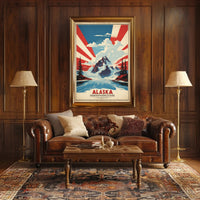 Majestic Alaska Adventure Vintage Travel Poster PosterGoat