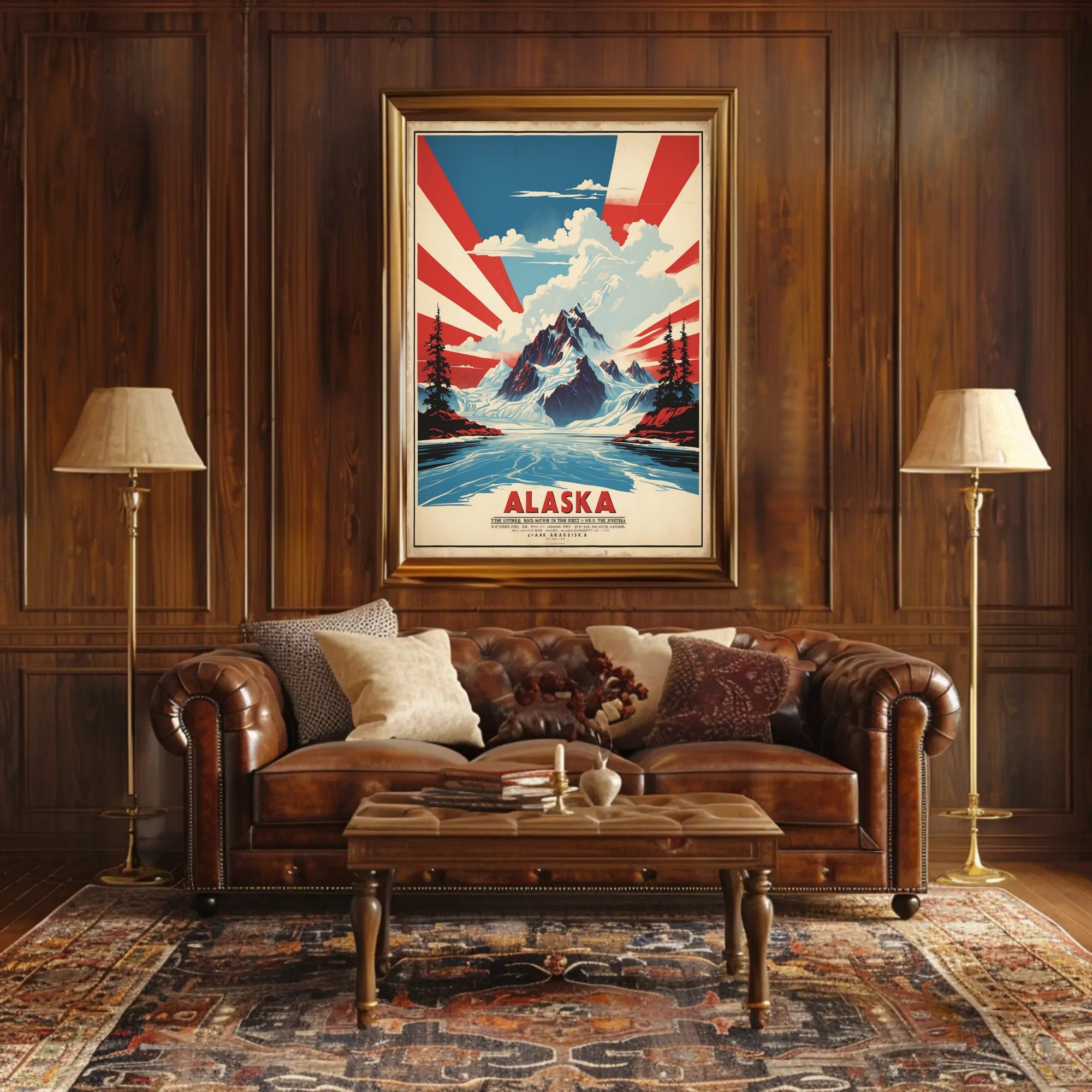 Majestic Alaska Adventure Vintage Travel Poster PosterGoat