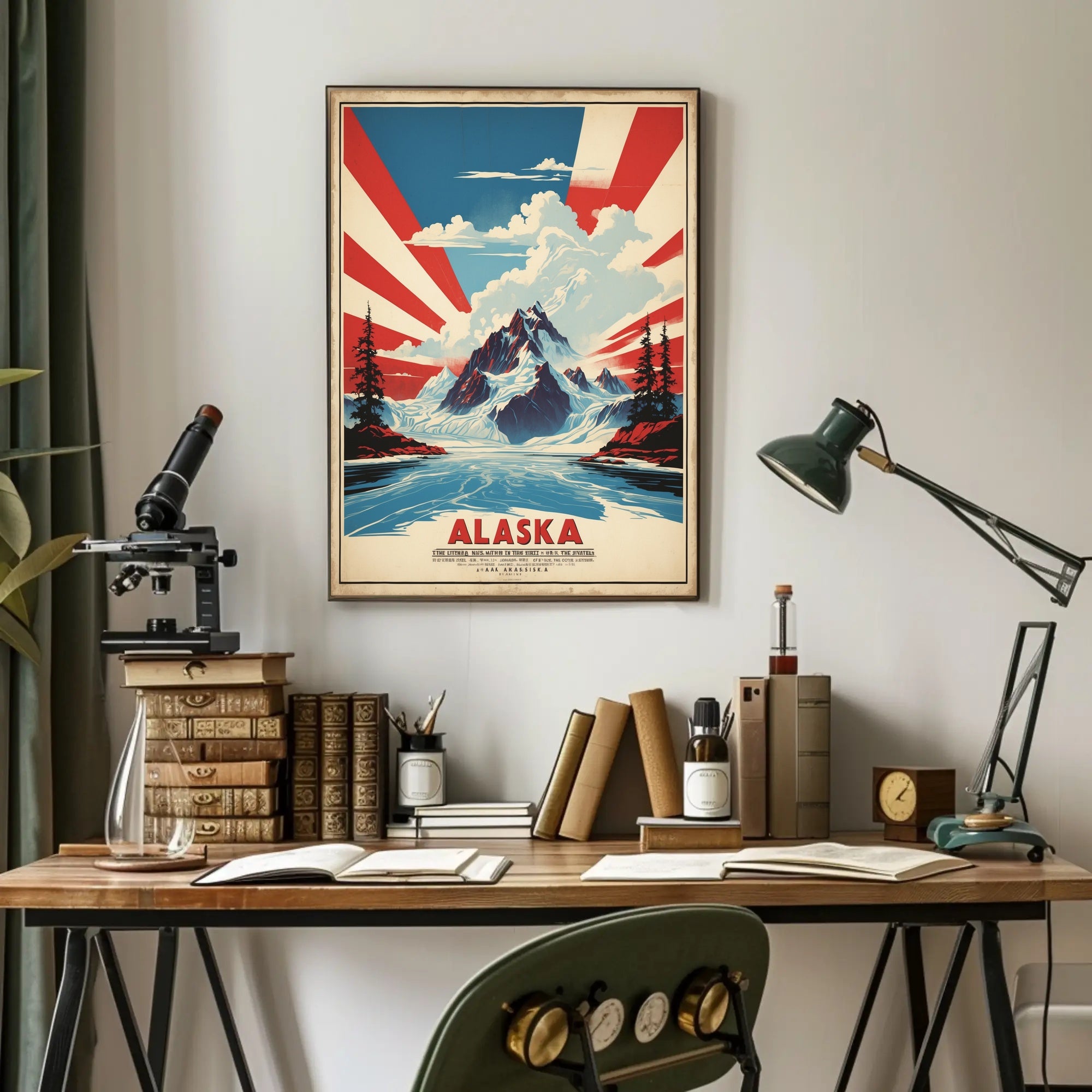 Majestic Alaska Adventure Vintage Travel Poster PosterGoat