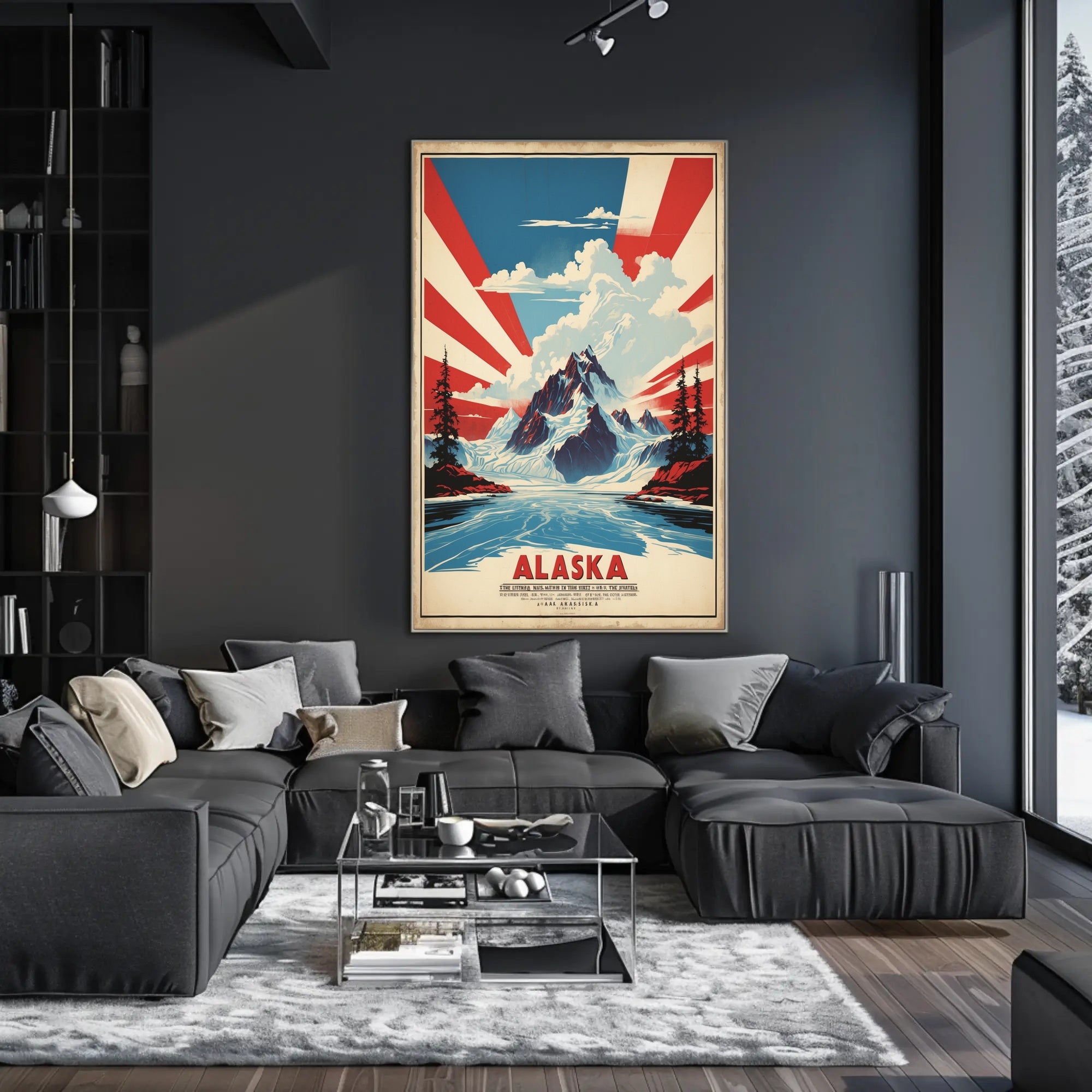 Majestic Alaska Adventure Vintage Travel Poster PosterGoat