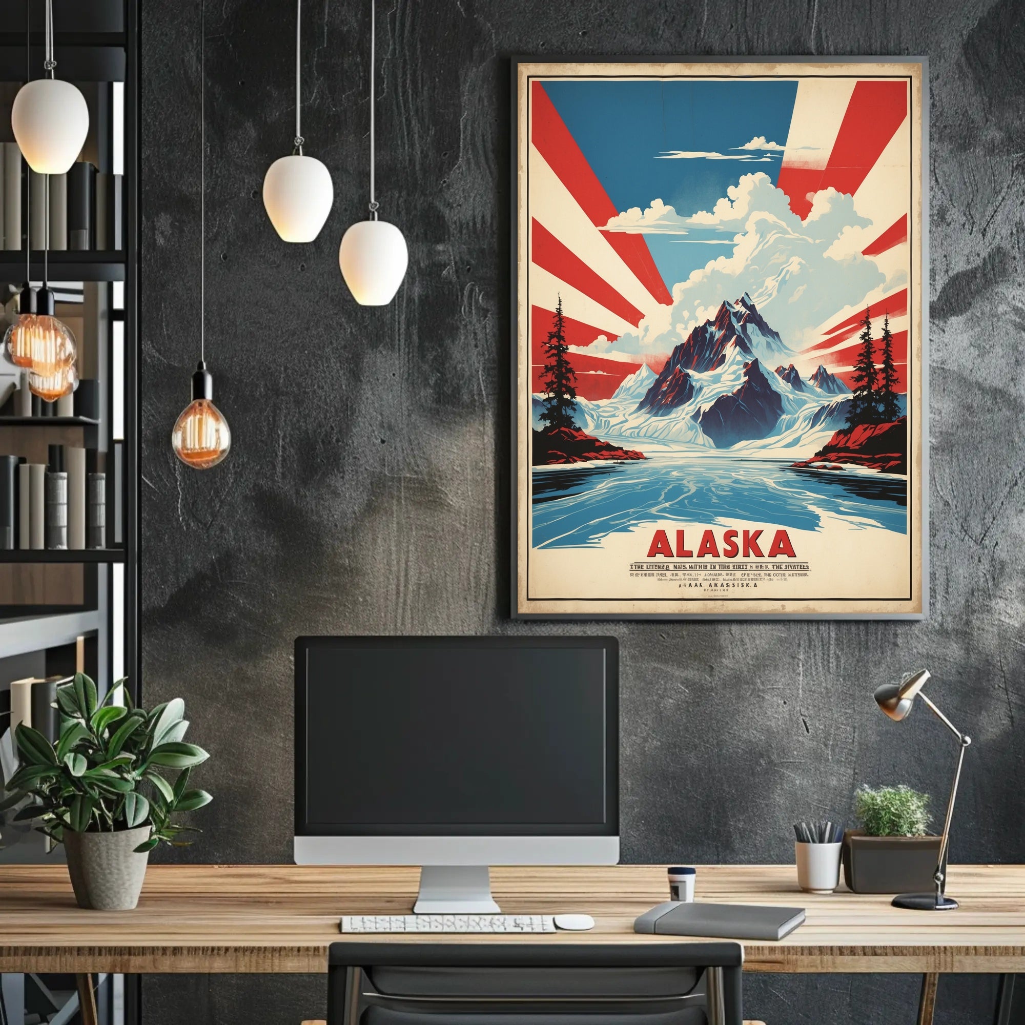 Majestic Alaska Adventure Vintage Travel Poster PosterGoat