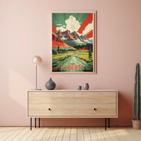 Majestic Alberta Mountains Vintage Travel Poster PosterGoat