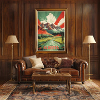 Majestic Alberta Mountains Vintage Travel Poster PosterGoat
