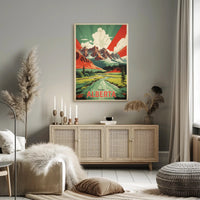 Majestic Alberta Mountains Vintage Travel Poster PosterGoat
