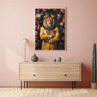 Majestic Anthropomorphic Lion Surreal Fantasy or Mythology Poster PosterGoat