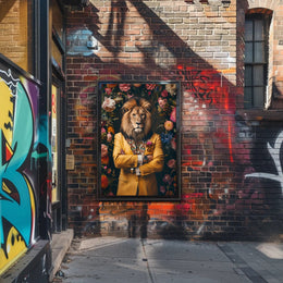 Majestic Anthropomorphic Lion Surreal Fantasy or Mythology Poster PosterGoat
